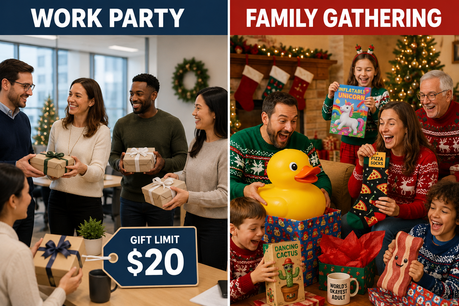 White Elephant Rules for Work Party vs. Family Gathering